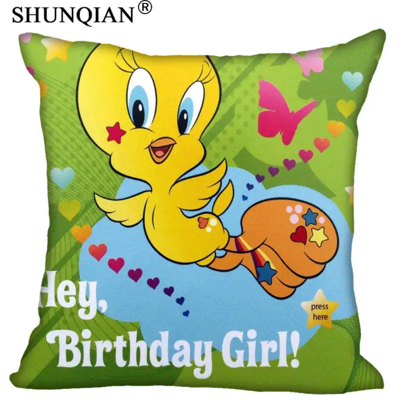 Новое поступление твиety квадратная подушка чехол на молнии индивидуальный Чехол