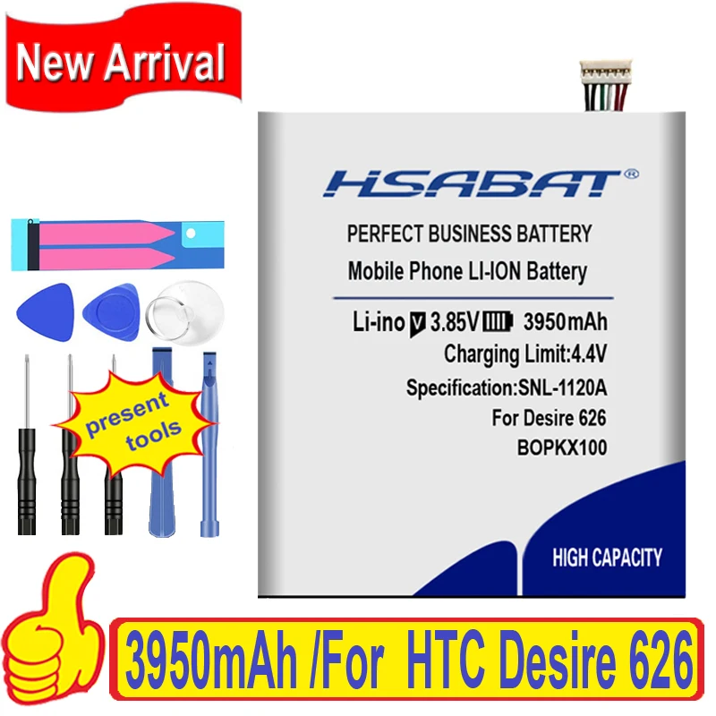 Сменный аккумулятор HSABAT B0PKX100 3950 мАч для HTC Desire 626 D626W D626T 626G 626S D262W D262D A32|battery for htc