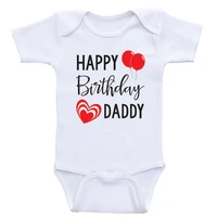 summer baby onesies happy birthday daddy mommy short sleeve letters toddler rompers new born pajamas ropa de bebes body suit