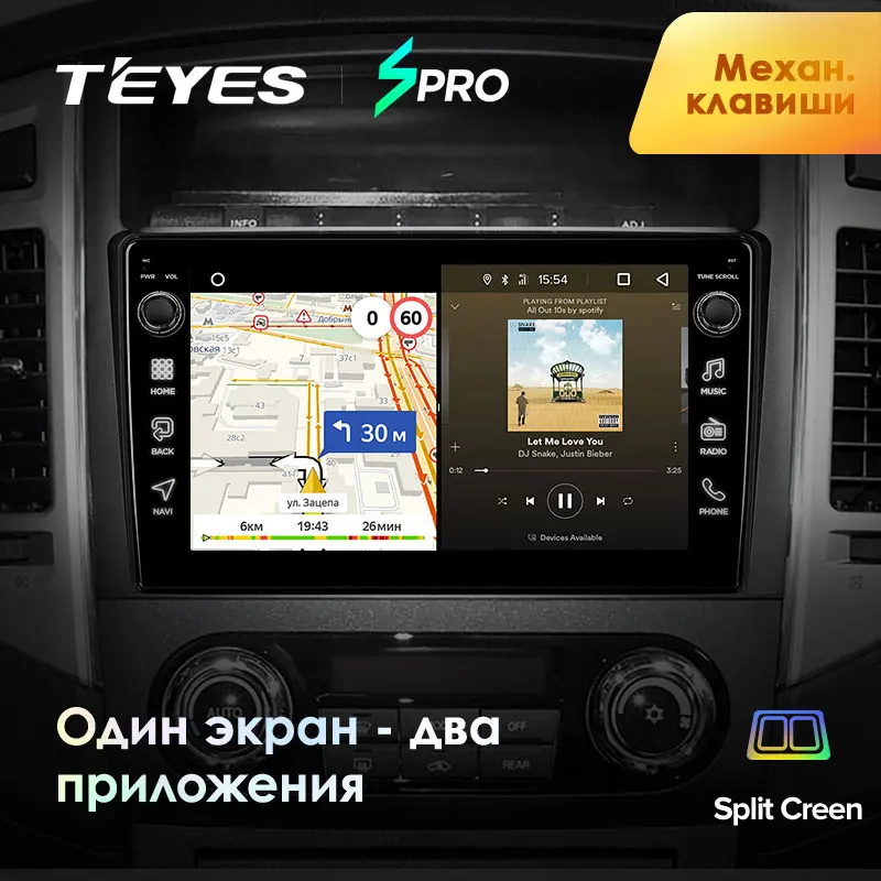 TEYES SPRO Штатная магнитола для Мицубиси Паджеро 4 V80 V90 Mitsubishi Pajero 2006-2014 Android 8.1 до 8-ЯДЕР