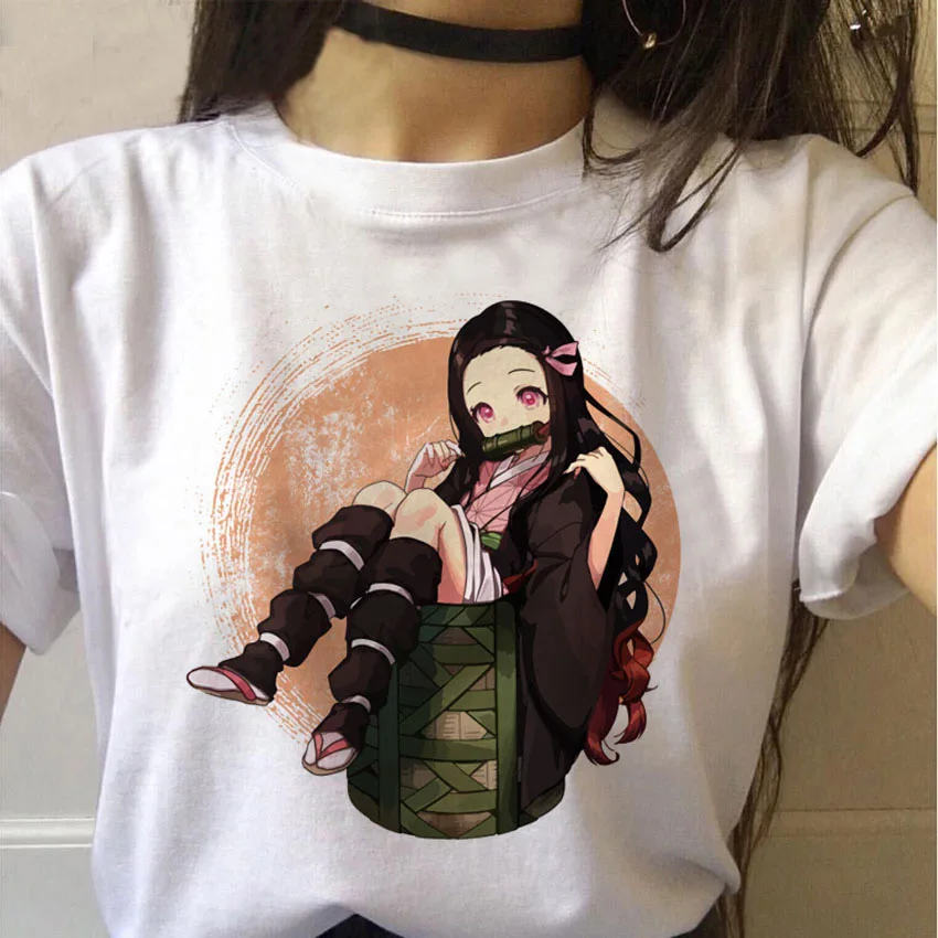 MLCRIYG женская футболка Женский Графический Топ японского аниме Harajuku Kawaii Streetwear Punk