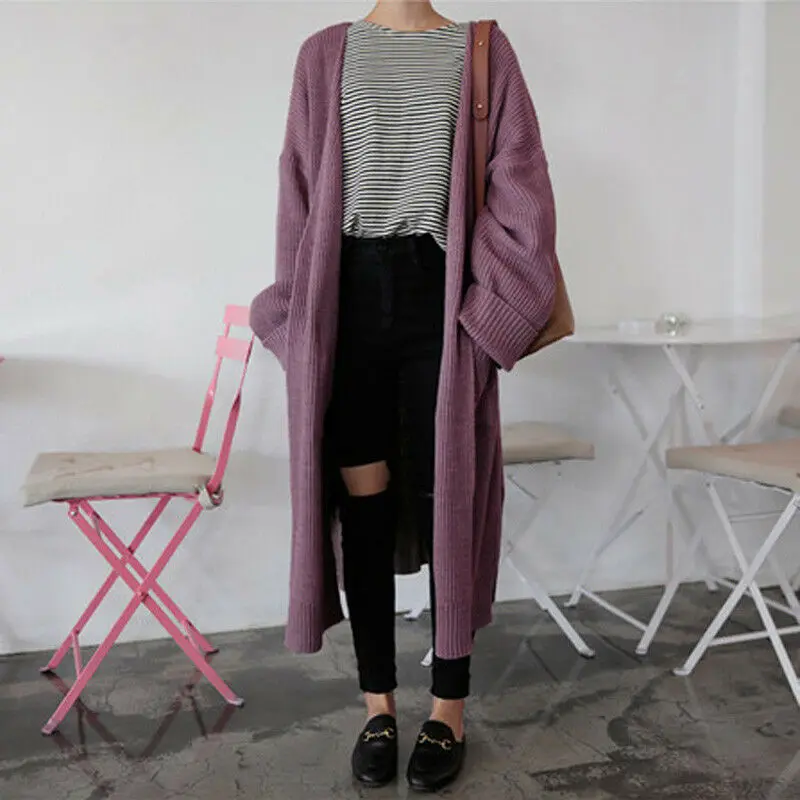 Популярный женский кардиган теплая верхняя одежда с длинным рукавом вязаный