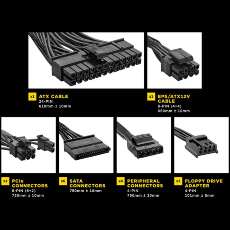 Новый блок питания для Corsair Brand ATX полный модуль 80plus ЗОЛОТОЙ бесшумный 550 Вт