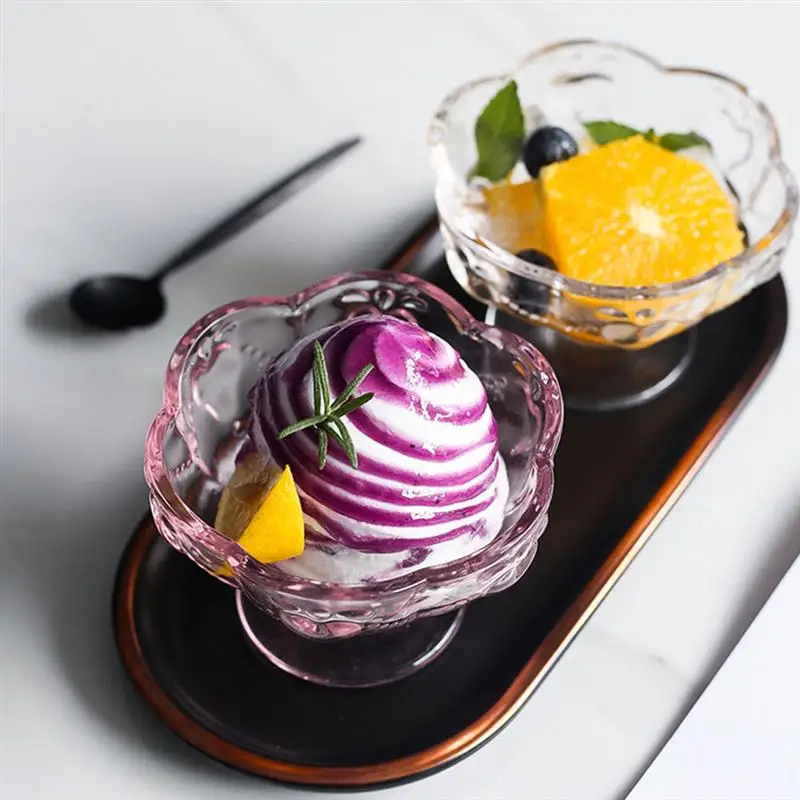 2 шт. десертная чашка из тисненого стекла стеклянная для мороженого Салатница в