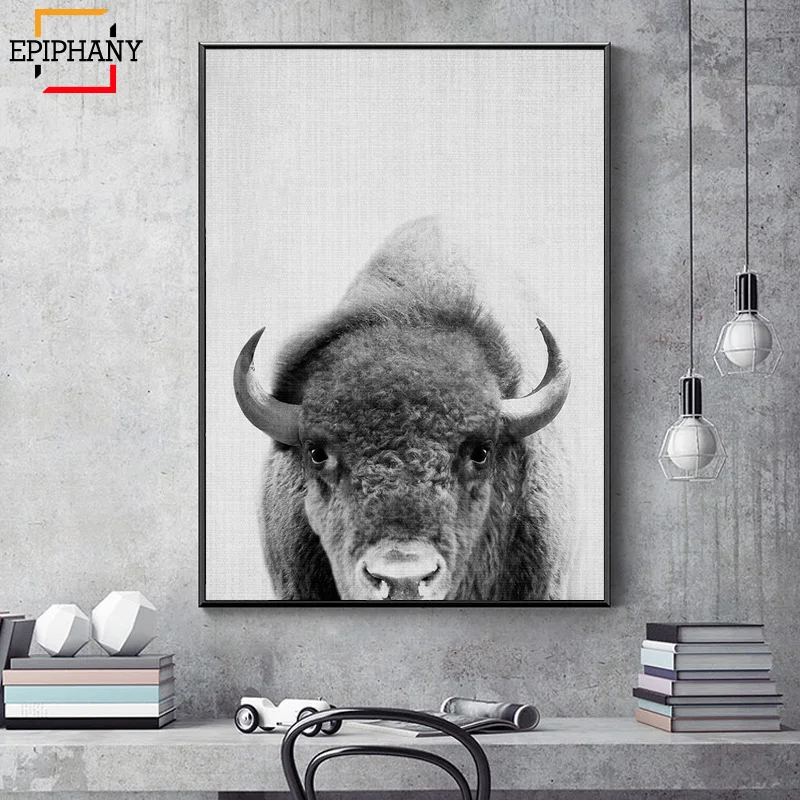 Черно белая ВИНТАЖНАЯ фотография животные скандинавские плакаты и принты