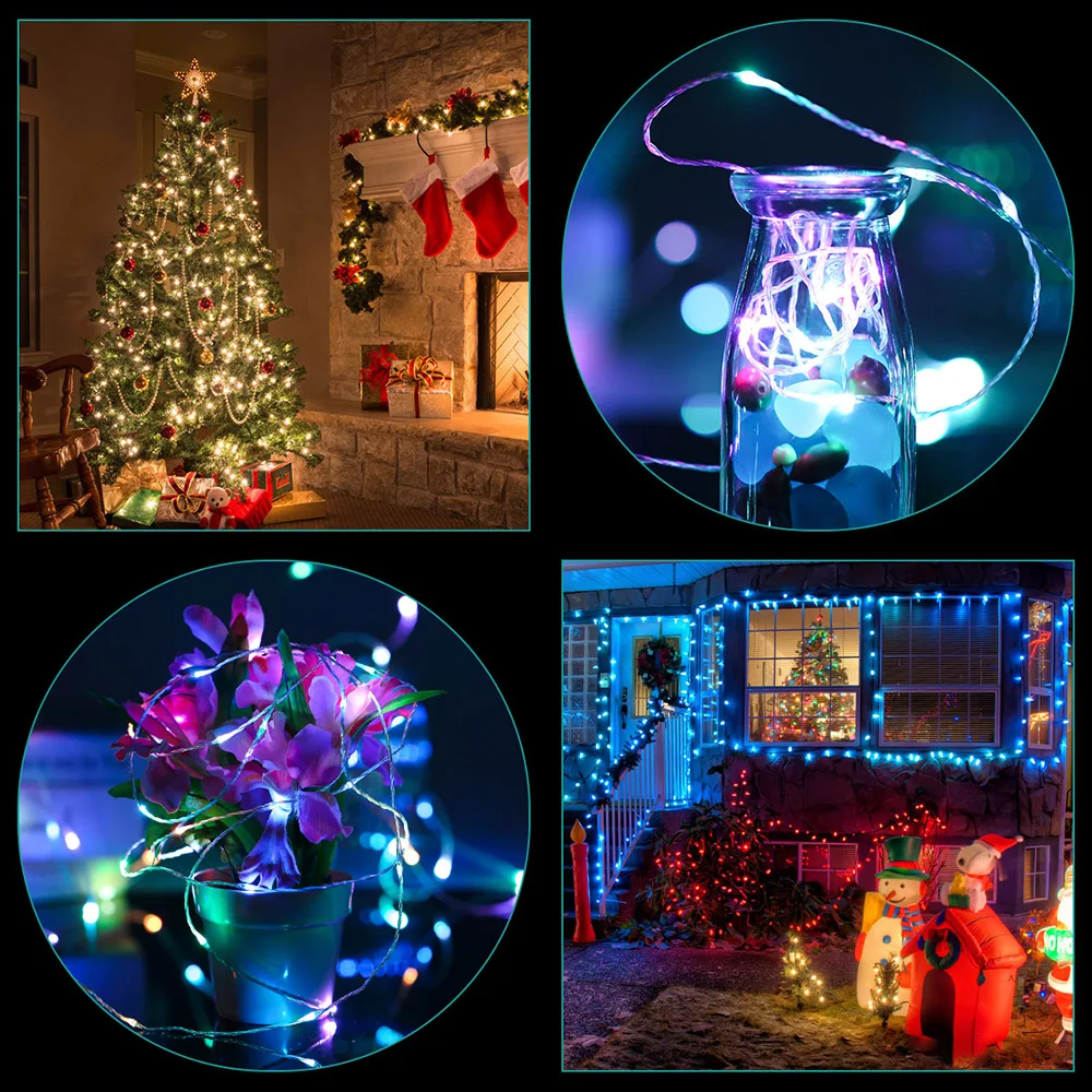 

Outdoor Christmas Led Fairy String Lights Garden Home Party Wedding Festival Decorations Waterproof String Lamp Remote Control