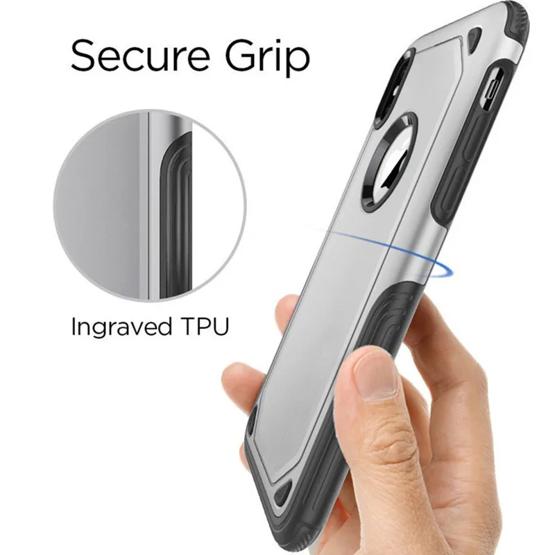 

Luxury Shockproof Armor Phone Case For iPhone X XS MAX XR 7 8 6 6S Plus Hybrid Rubber Silicone Bumper Protection Hard Back Cover