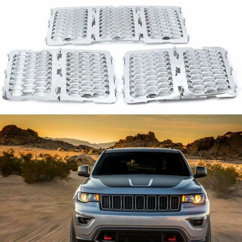 

AL21 -Car Grille Insert Kit Front Grill Cover for Jeep Grand Cherokee 2014-2016