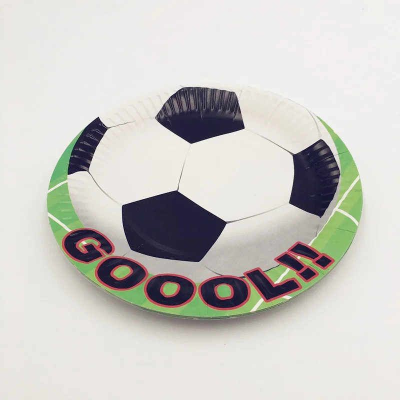 42 шт./компл. зеленые футбольные одноразовые наборы посуды для детей праздничные