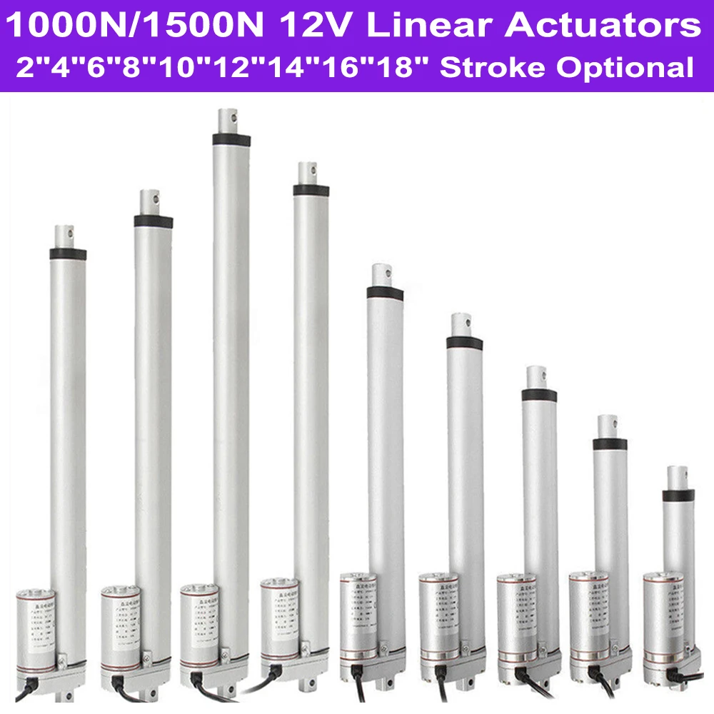 Фото DC 12V 1000N 1500N Lift 2"-18" Stroke Linear Actuator 220lbs 330lbs Electric Motors For Auto Car Door Opener Industrial Lifting DC 12V 1000N 1500N Lift 2"-18" Stroke Linear Actuator 220lbs 330lbs Electric Motors For Auto Car Door Opener Industrial Lifting