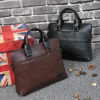 business office briefcase men brand leather tote computer laptop bag male vintage handbag leisure large shoulder bags brown 2021