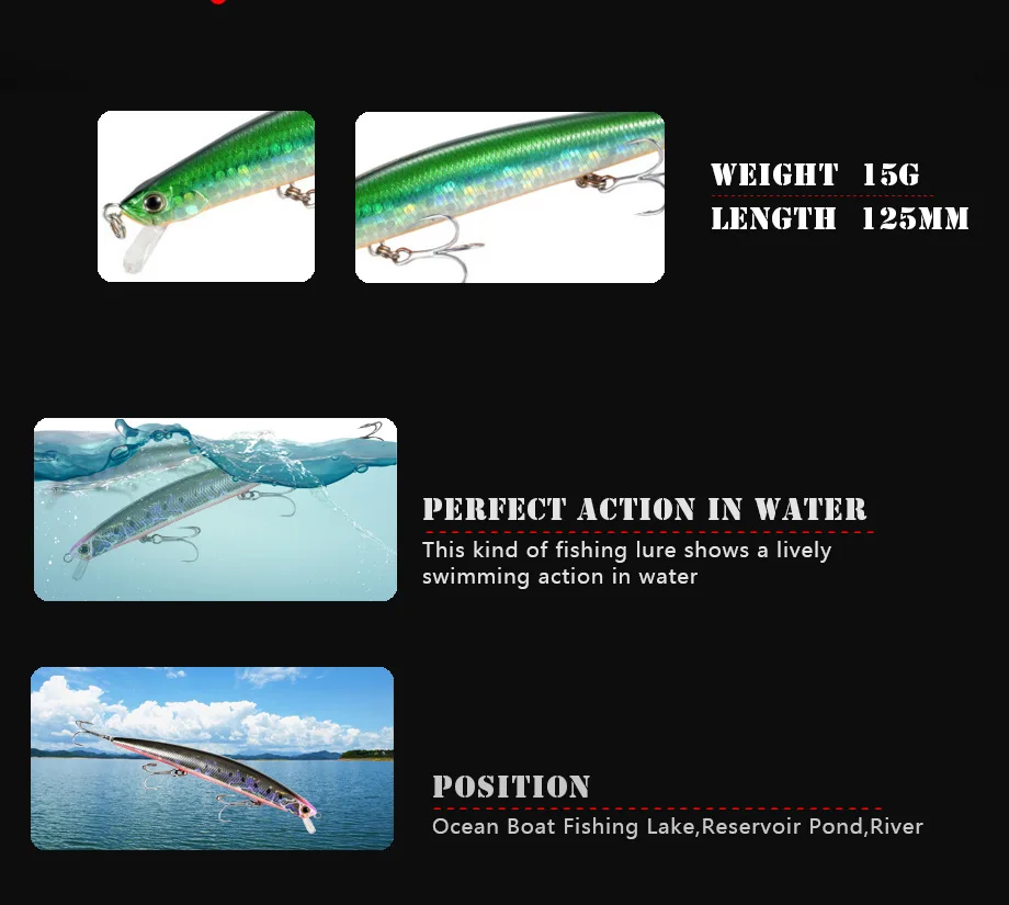 Новинка 2019 длинная литая приманка 125 мм/15 г Гольян плавающая Topwater 3D симуляция