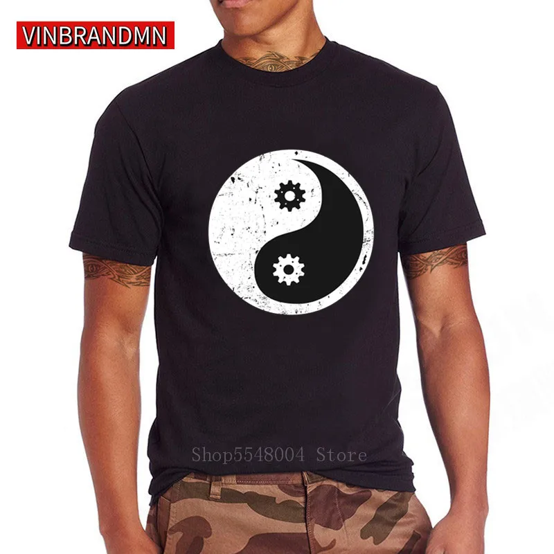 Хипстер на открытом воздухе уникальный дизайн футболка для мужчин инженер ин Ян