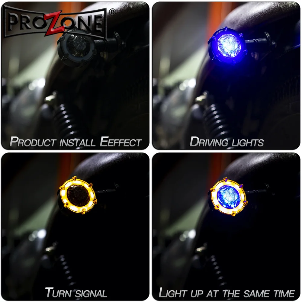 

2PCS LED Motorcycle Turn Signal Indicator Light Circular Rotation Mode Led Turn Signal Tracer Motorcycle Blinker Front or Rear