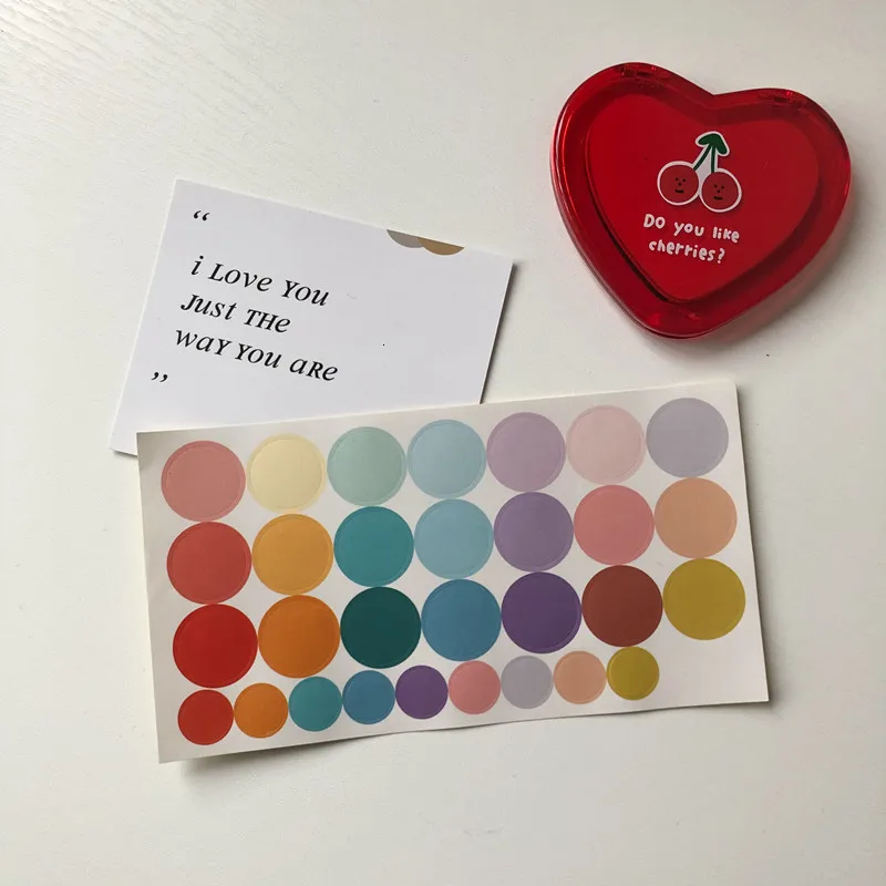 SIXONE Ins постепенное милое круглое украшение Cordiform наклейки Корея девушка дневник