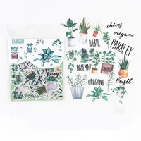 40 pcs bag fragrant grass season decorative adhesive stickers album diary paper hand account decor