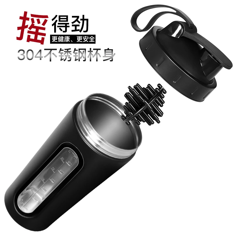 구매 스테인레스 스틸 물병 휴대용 유장 단백질 고용량 스포츠 체육관 셰이커 병 건강 Garrafa 드 Agua Drinkware DG50B