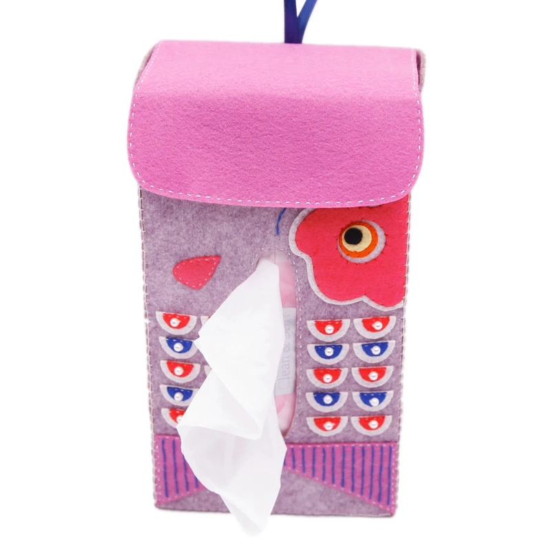 Тканевая коробка для салфеток чехол держатель ручной работы фетровая настенная