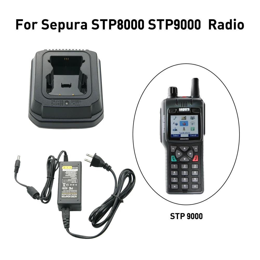 DDesktop Quick Charger Base Set for Walkie Talkie STP8000 STP9000 Sepura Series Ham Radio RF Transceiver Charger