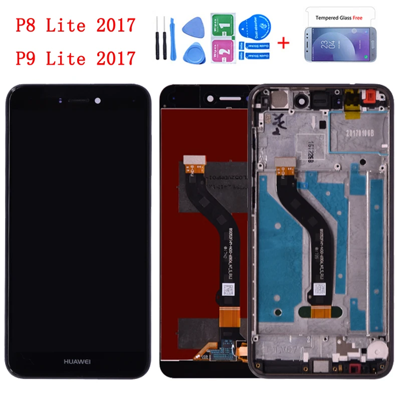 ЖК дисплей для Huawei P9 lite 2017 дигитайзер сенсорного экрана в сборе с рамкой P8
