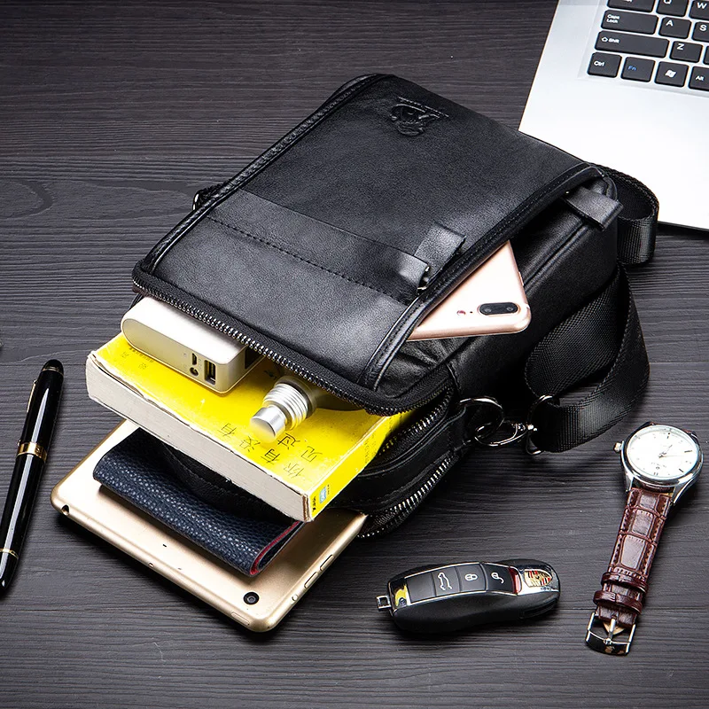 Брендовые новые мужские сумки на плечо из натуральной кожи Повседневная