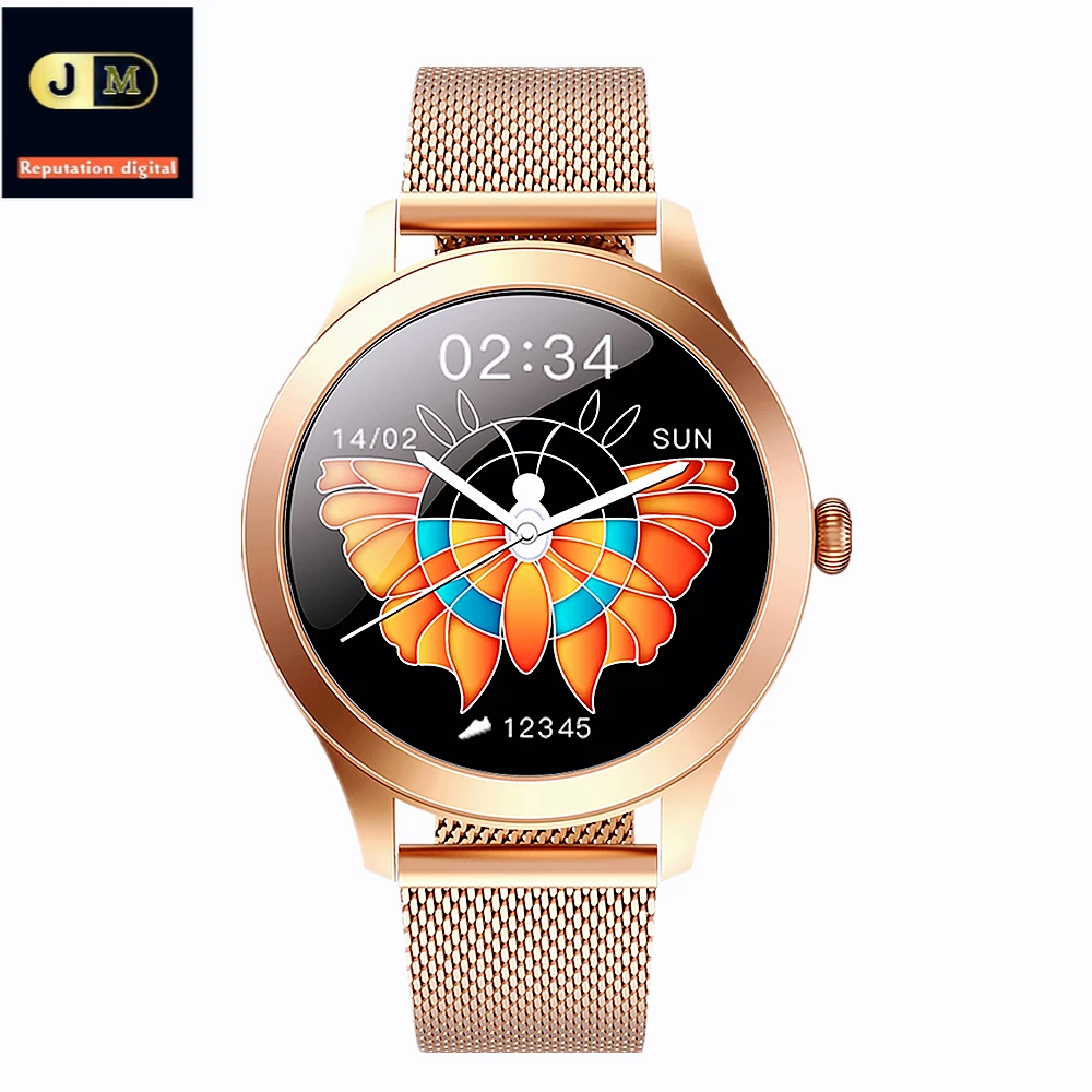 

Модные женские умные часы с 24-часовым монитором сердечного ритма, женские умные часы, 9 спортивных режимов, фитнес-трекер KW10 профессиональны...