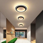 Современная потолочная светодиодная люстра 90-260 в, креативная лампа для гостиной, спальни, фойе, балкона, коридора, белый и черный цвета