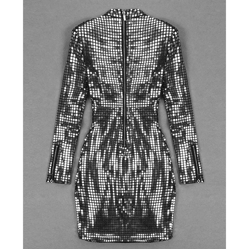 Платье с длинным рукавом женское повседневное летнее сексуальное блестками