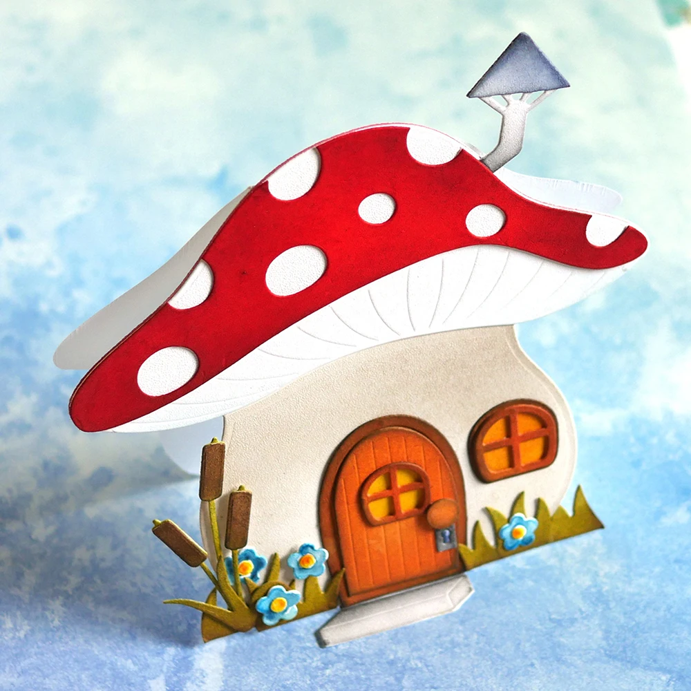 Домик в виде грибов складная карточка ремесло металлические Вырубные штампы для