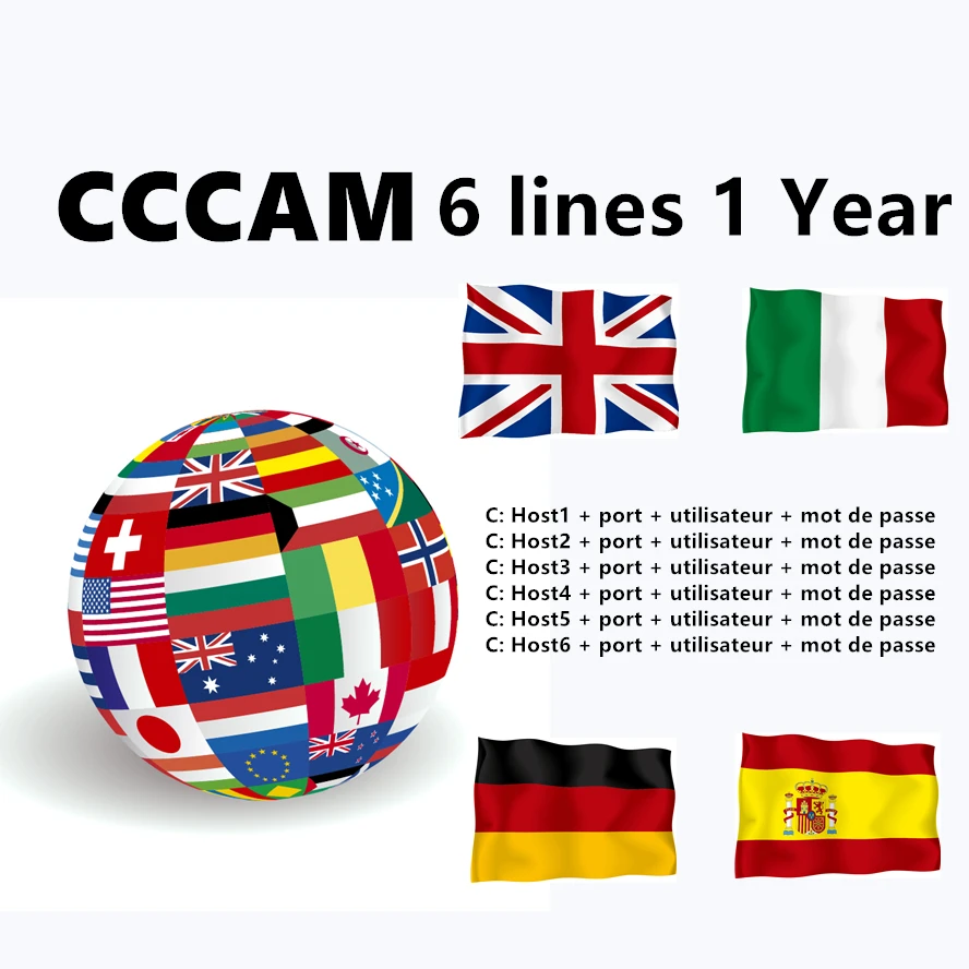 HD cccam Cline для 1 года 6 linesEurope спутниковый ccam аккаунт Share Sever Италия/Испания/французский/Германия IKS 1 год ТВ 7 кабель