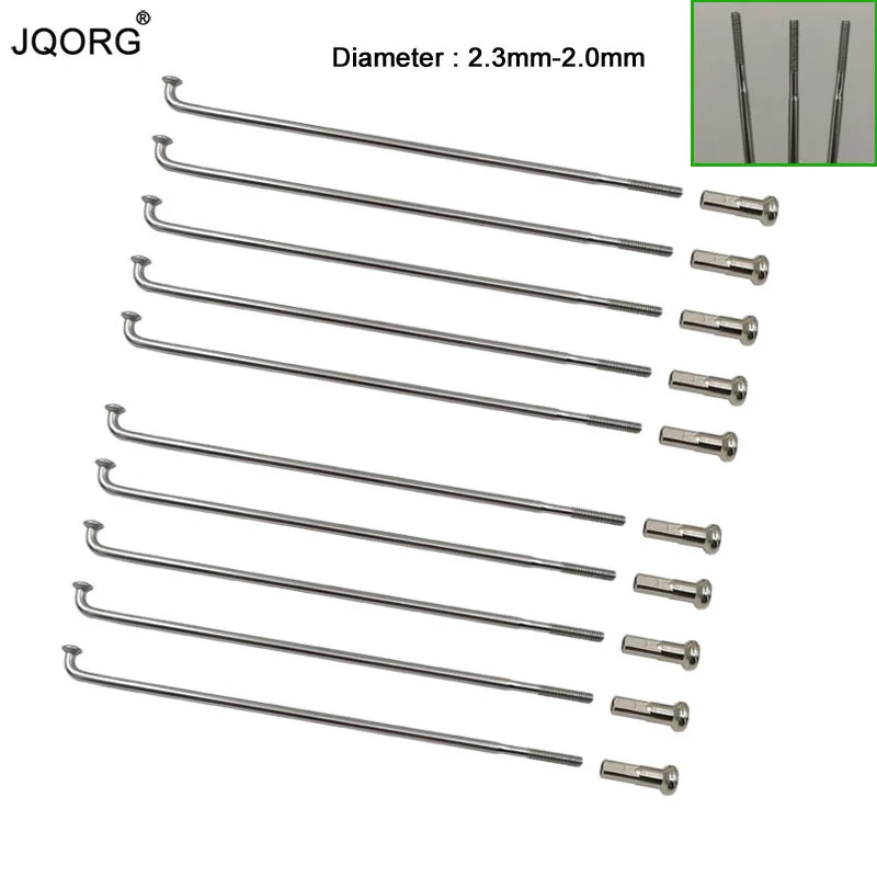 

Спицы велосипедные J-образные из нержавеющей стали, с гайками, 13-14 г, диаметр 2,3-2,0 мм