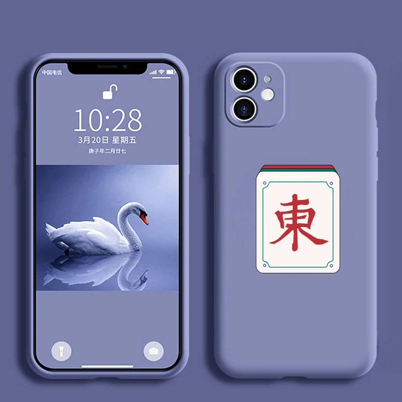 

China Mahjong Original Liquid Phone Cases For Apple iPhone 11 Pro Max 12 Mini 7 6 6S 8Plus SE2020 X XR XS Covers Drop Shippping