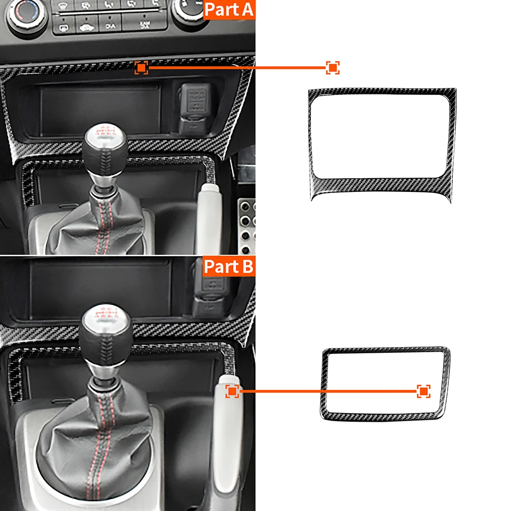 

2pcs Auto Styling Trim Cover Sticker Parts Carbon Fiber Console Storage Box Decorative Stickers for Honda Civic 06-11