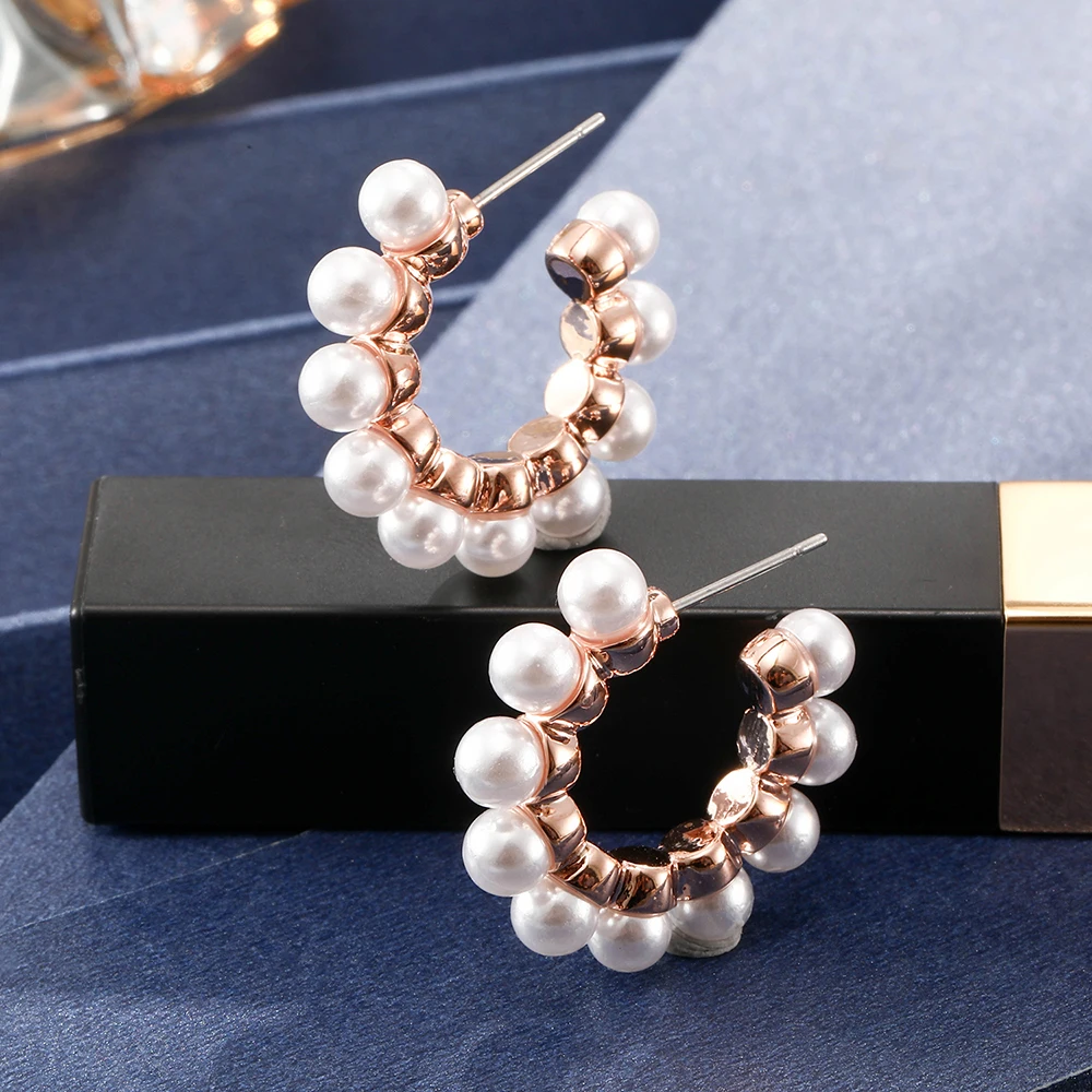 Жемчужные серьги кольца для женщин изящные модные подвески в форме капли