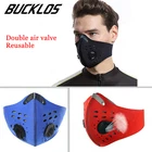 Маски с фильтром из активированного угля PM2.5 двойной воздушный клапан многоразовая велосипедная маска для лица противовирусная противотуманная ветрозащитная Предотвращающая маски от гриппа