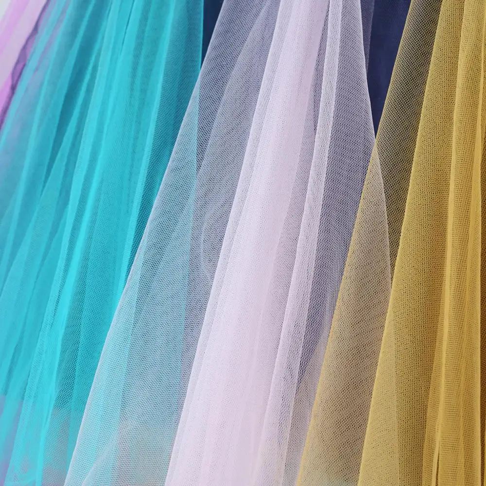 

New clothes girls dress summer sleeveless rainbow mesh princess dress