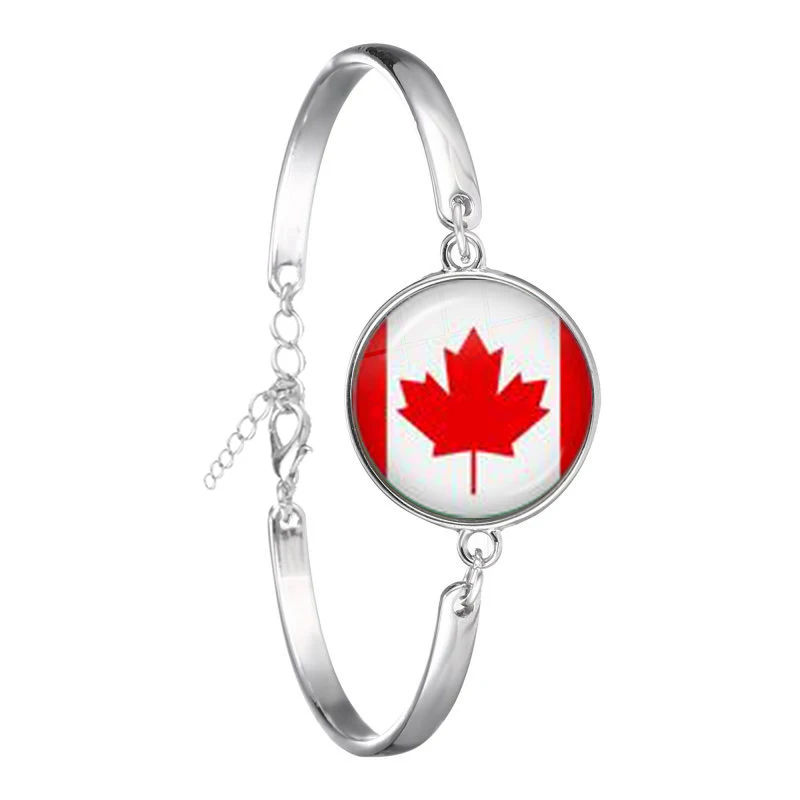 Soviet Union Brazil Canada Netherlands Israel Syria Venezuela United States Spain National Flag Glass Cabochon Chain Bracelet | Украшения и