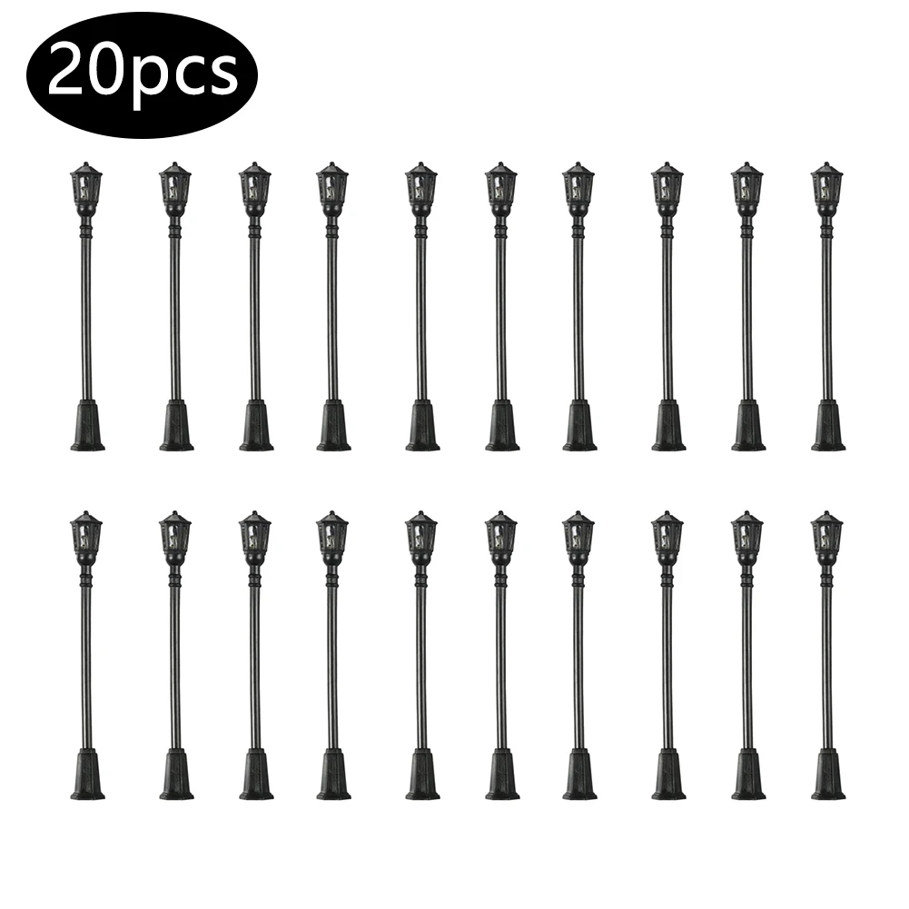 

20PCS Dollhouse Mini Street Lights Scene Model Hexagonal Street Lamp Toy Miniature Simulation Landscape Decoration For Decor