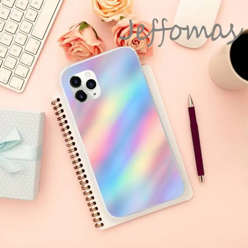 

Glossy Rainbow Phone Case Transparent soft For iphone 5 5s 5c se 6 6s 7 8 11 12 plus mini x xs xr pro max