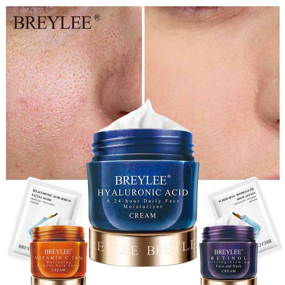 

BREYLEE Hyaluronic Acid Face Cream Serum Anti Aging Wrinkle Remover Facial Creams For Skin Whitening Moisturizer Day Cream