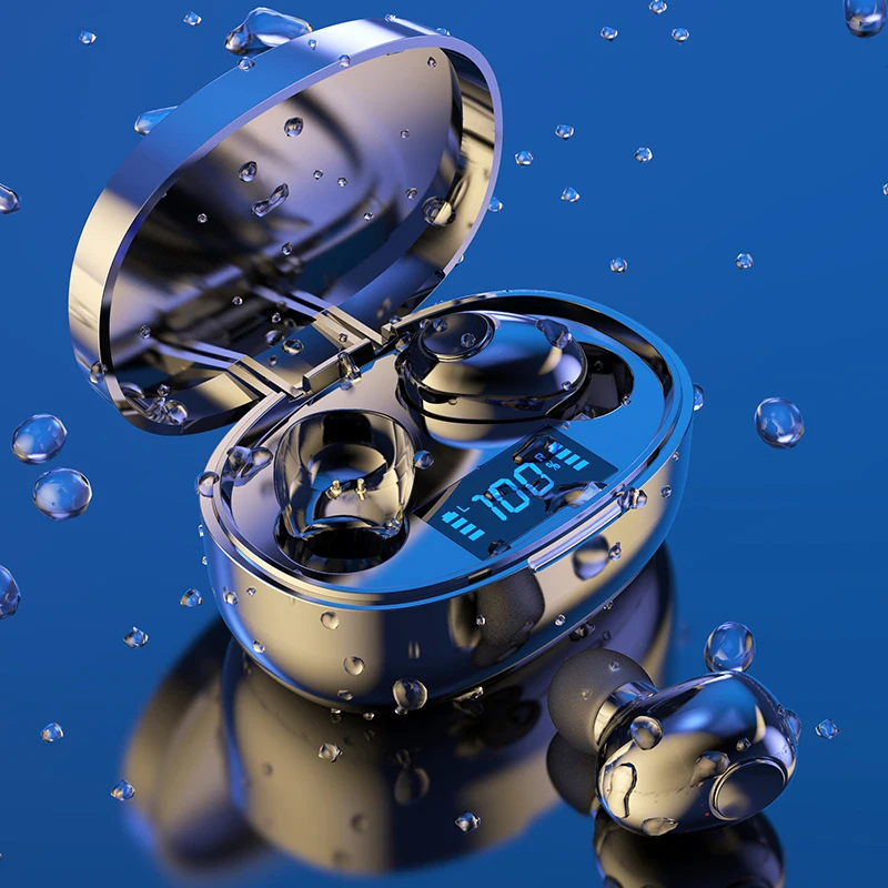 Мини-наушники TWS с микрофоном Bluetooth 5 1 беспроводные наушники со светодиодным