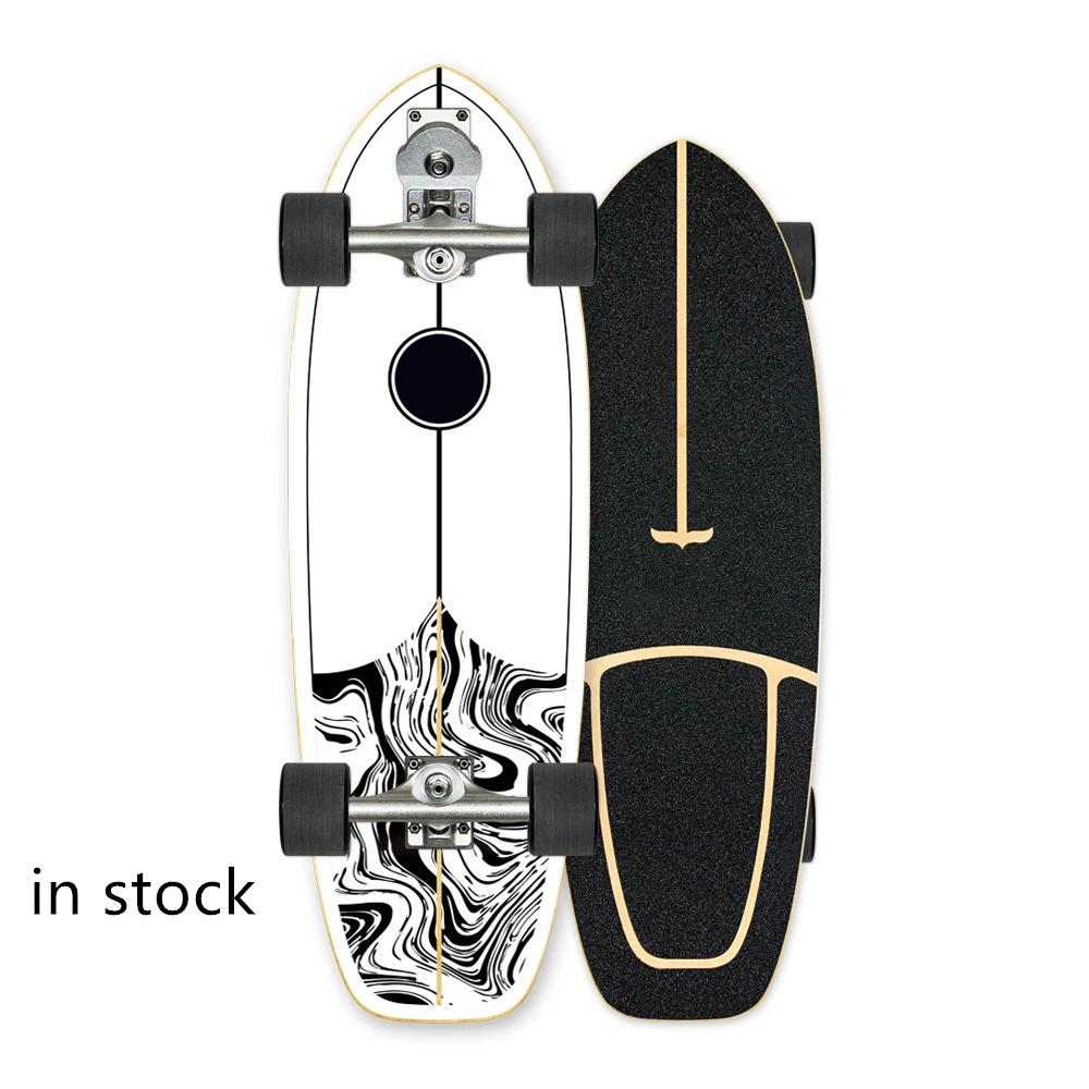 

S7 8 Ply Canadian Northeast Maple Land Surf Skateboard 1 Ply Bamboo 32 Inch Swing Cruiser Surfing Skateboard for Adult