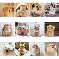diy 5d diamond painting kits for kids cartoon rabbit full square round drill embroidery cross stitch cute animal mosaic picture