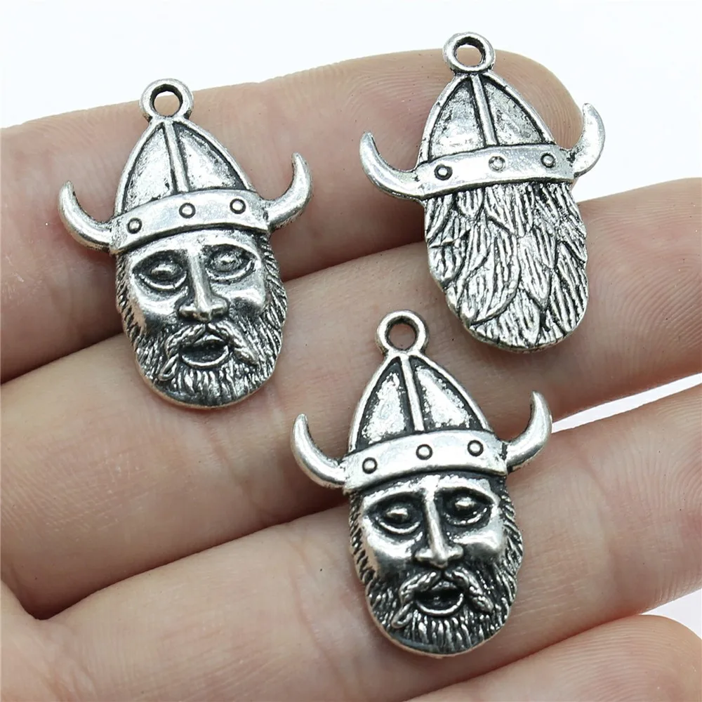 

6 шт. 28x20 мм Viking бородатый мужчина для изготовления браслета ассорти для изготовления ювелирных изделий, бородатый мужчина Кулоны из нержаве...