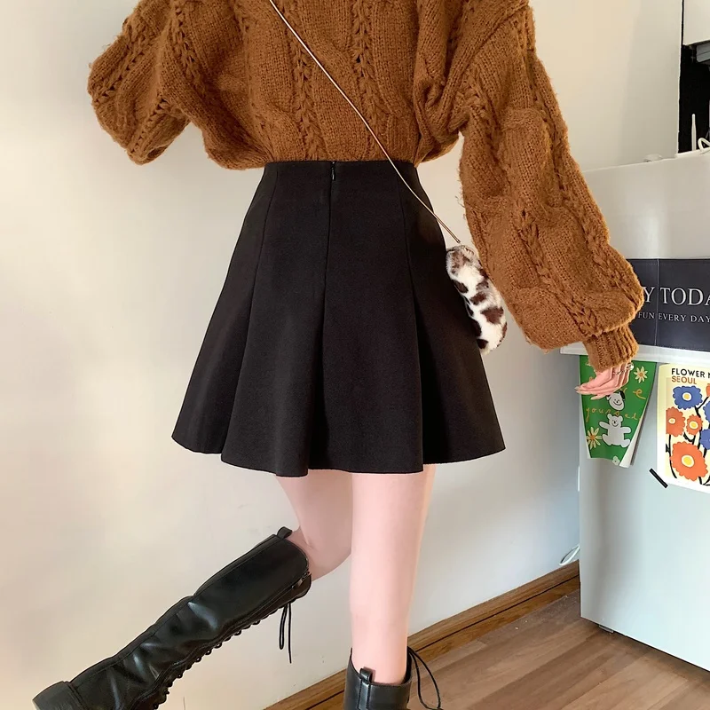 Юбка Женская шерстяная трапециевидная однотонная Зимняя | одежда