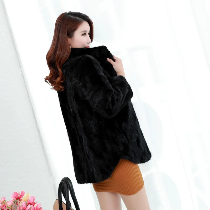 Новинка роскошное пальто из натурального меха норки женская зимняя Толстая