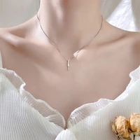 fashion simple necklace s925 geometric asymmetric pendant womens charm clavicle chain bride wedding jewelry new year gift
