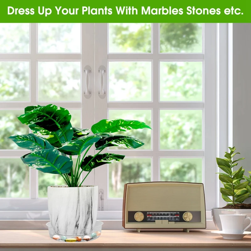 

20-Piece (6 Inches/8 Inches/10 Inches/12 Inches) Transparent Plant Dish Pots, Suitable for Indoor and Outdoor Plants