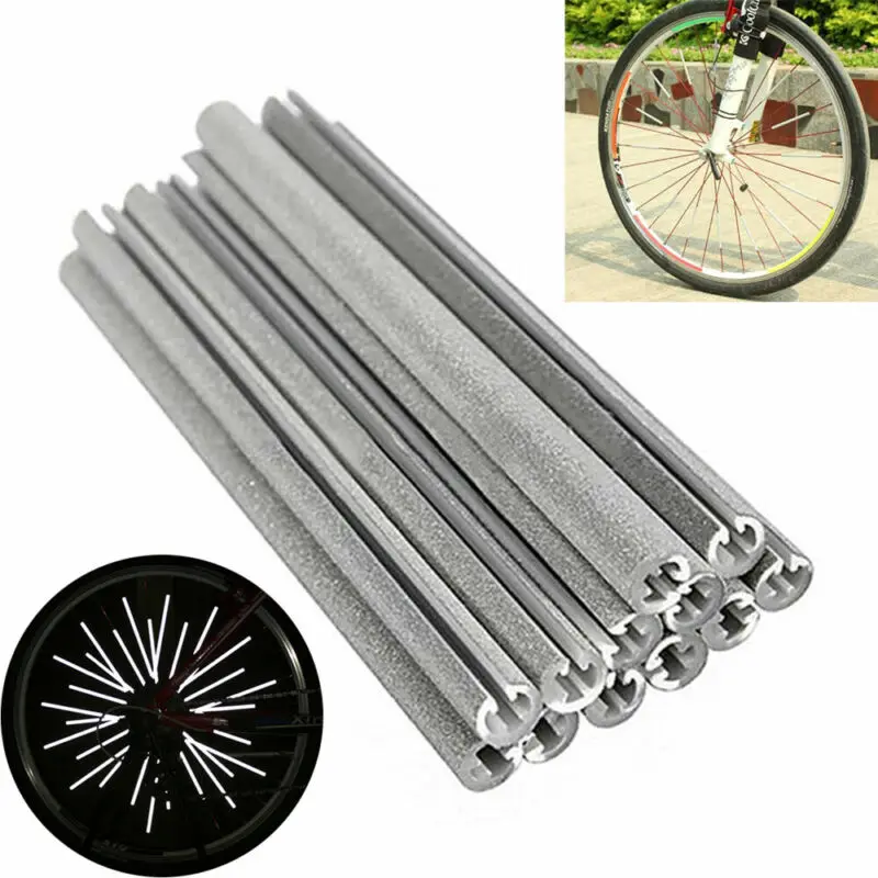 

72 pcs Reflective Mount Clip Tube Warning Strip Bicycle Wheel Spoke Reflector Mountain Rear Bike Reflector Light