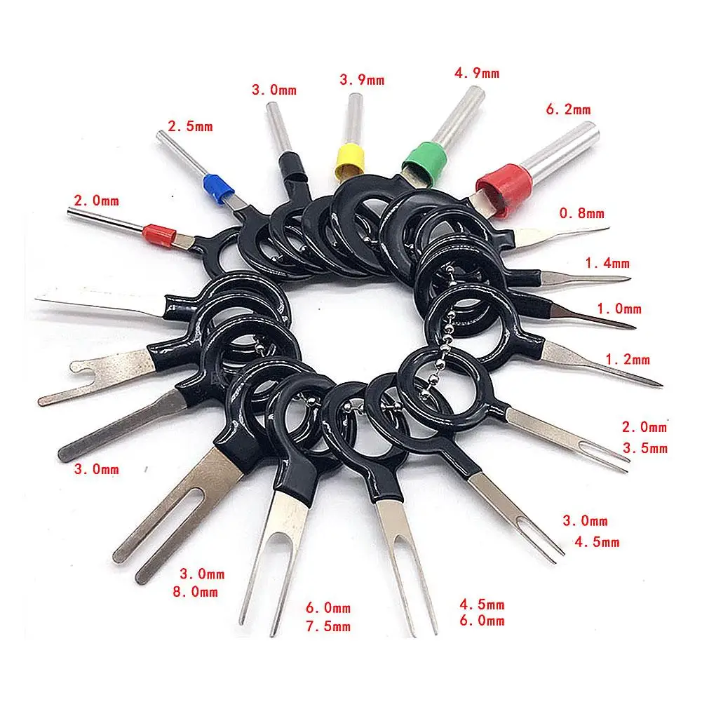 

18Pcs Car Plug Terminal Remove Tool Kit Set Key Pin Auto Electrical Wire Crimp Connector Extractor Kit Car Accessories